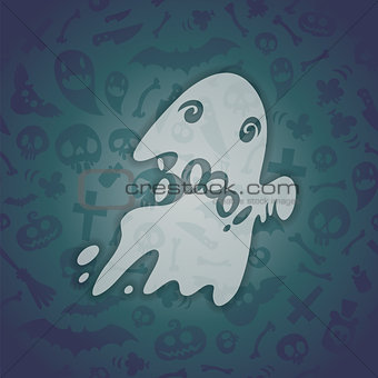 Halloween Card with Spooky Boo.