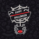 Happy Halloween Card with Spider