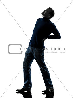 man backache pain silhouette full length