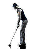 woman golfer golfing silhouette