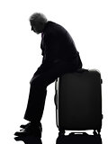 senior business man traveler traveling waiting silhouette
