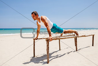 fitness man on the beach