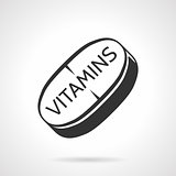 Sports vitamins black vector icon