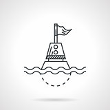 Nautical buoy black line vector icon