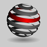 Grey glossy spheres isolated. Vector illustration 
