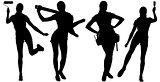 Female silhouettes with tools