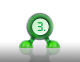 Small green plastic object with a digital display