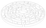 Wire-frame round tangled maze