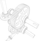 Wire-frame reducer consisting of gears, bearings and shafts