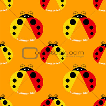 seamless pattern with ladybug 