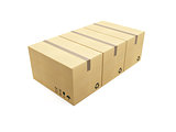 row of cardboard box
