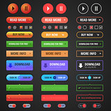 Flat user interface vector set for website development and mobile application