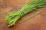 bunch of fresh green chives