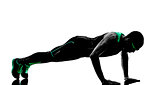 man push ups exercises fitness silhouette