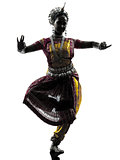 indian woman dancer dancing  silhouette