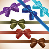Set of colorful gift bows. 