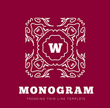 Simple and graceful monogram design template