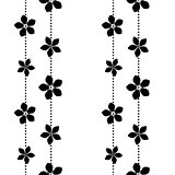 Black and White Vector Flower Pattern