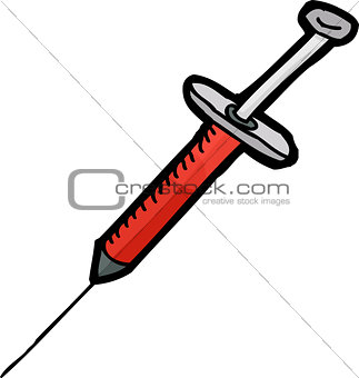 Isolated Hypodermic Needle Syringe