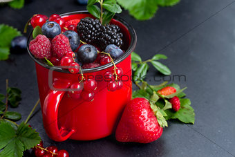 set of  fresh berries