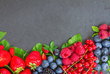 border of fresh berries