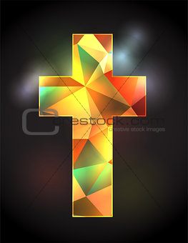 Stained Glass Christian Cross Illustration