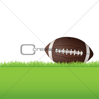 American Football Sitting on Grass Illustration