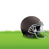 American Football Helmet Sitting on Grass Illustration