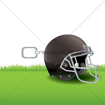 American Football Helmet Sitting on Grass Illustration