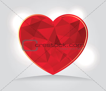 Abstract Geometric Triangles Heart Illustration
