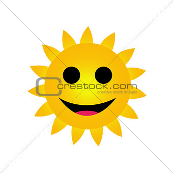 Bright yellow sun smiling