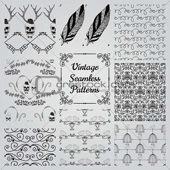 Hand Drawn Floral Seamless Patterns