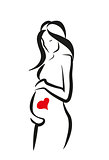 Pregnant woman, stylized  symbol
