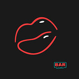 Neon Bar Symbol Lips