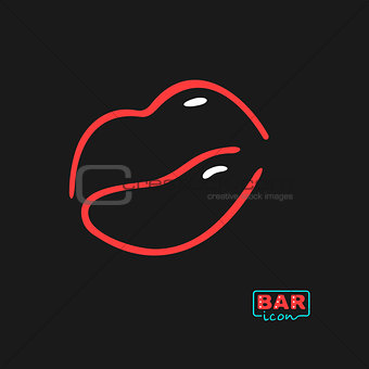 Neon Bar Symbol Lips