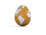 egg with earth texture over white background, isolated
