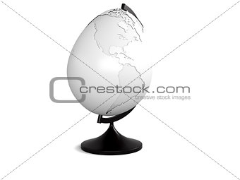 egg with earth texture over white background, isolated
