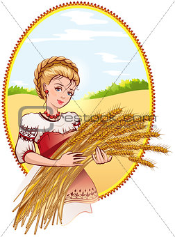 Woman holding wheat ears