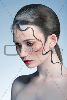 woman with decorative hair-style 