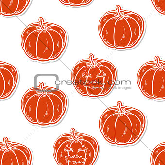 halloween seamless pattern with pumpkins