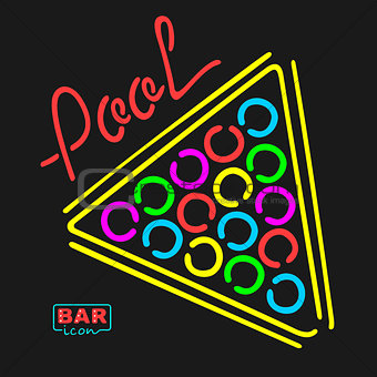 Neon Bar Symbol Billiards