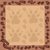 Footprints in brown frame 2