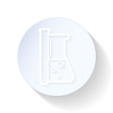 Medical flasks thin lines icon