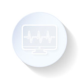 Monitor cardiogram thin lines icon