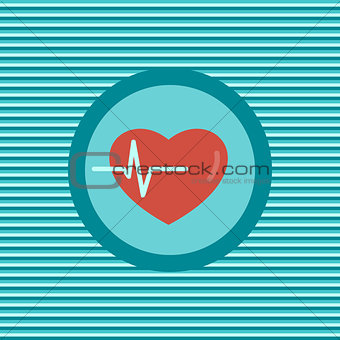 Heartbeat color flat icon
