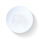 Ambulance car thin lines icon