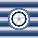 Car wheel color flat icon