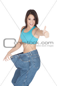 Woman showing weight loss