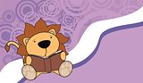 lion baby cute reading cartoon background