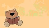 teddy bear baby cute reading cartoon background